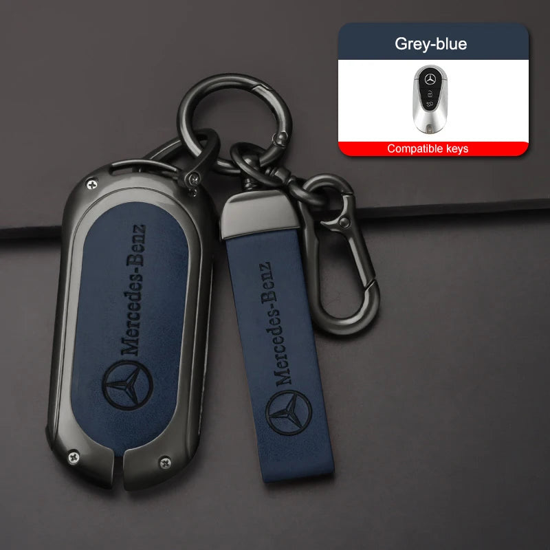 Zinc alloy genuine leather car key case for Mercedes-Benz series