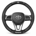3D Embossed Genuine Leather Steering Wheel Cover For Toyota