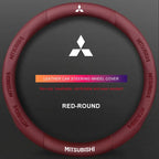 3D Embossed Genuine Leather Steering Wheel Cover For Mitsubishi