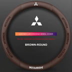 3D Embossed Genuine Leather Steering Wheel Cover For Mitsubishi