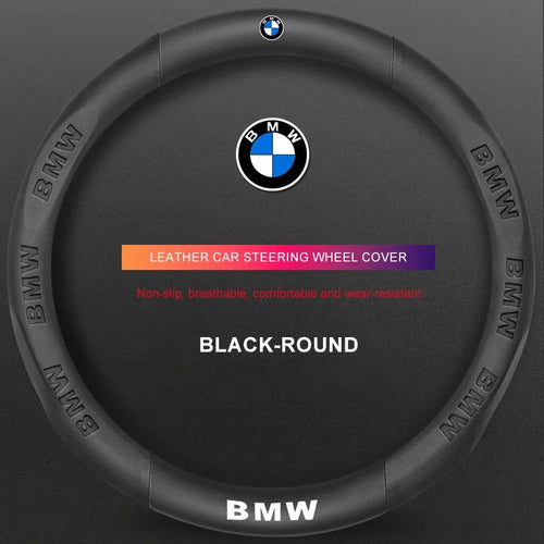 3D Embossed Genuine Leather Steering Wheel Cover For BMW