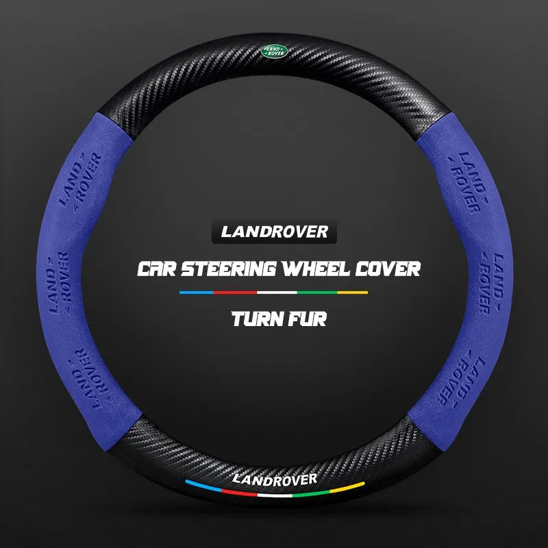 Car steering wheel cover in carbon fiber suede style suitable for Land Rover