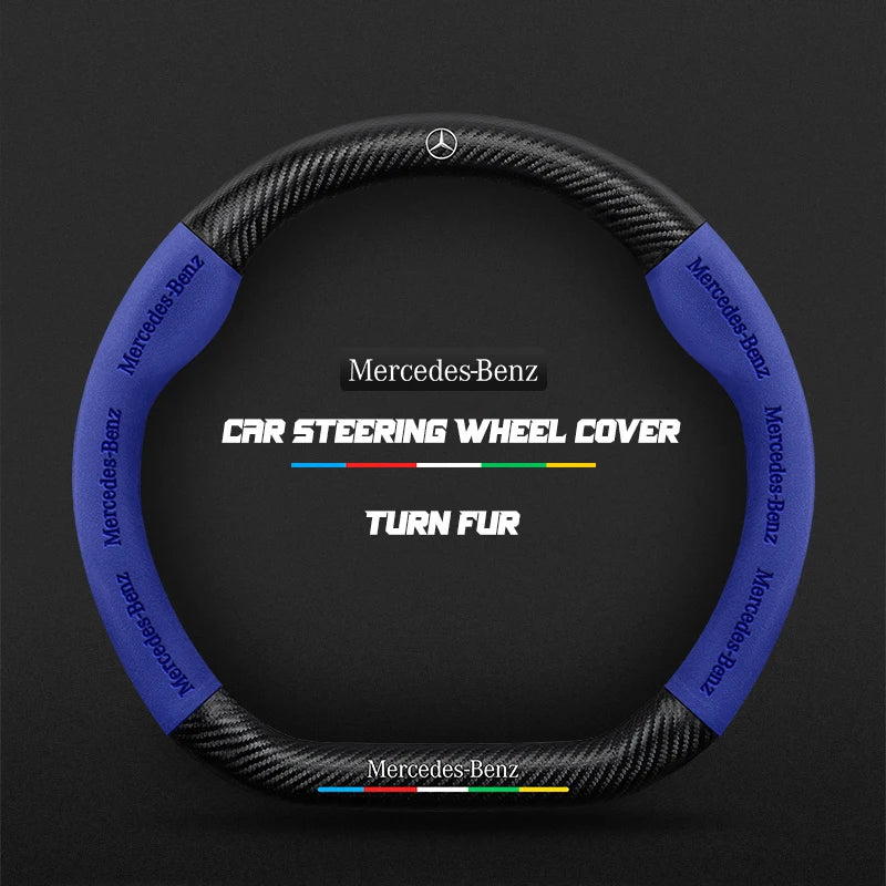 Car steering wheel cover in carbon fiber suede style suitable for Mercedes-Benz