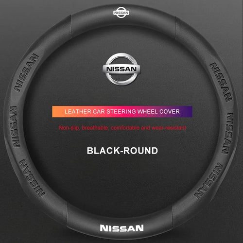 3D Embossed Genuine Leather Steering Wheel Cover For Nissan