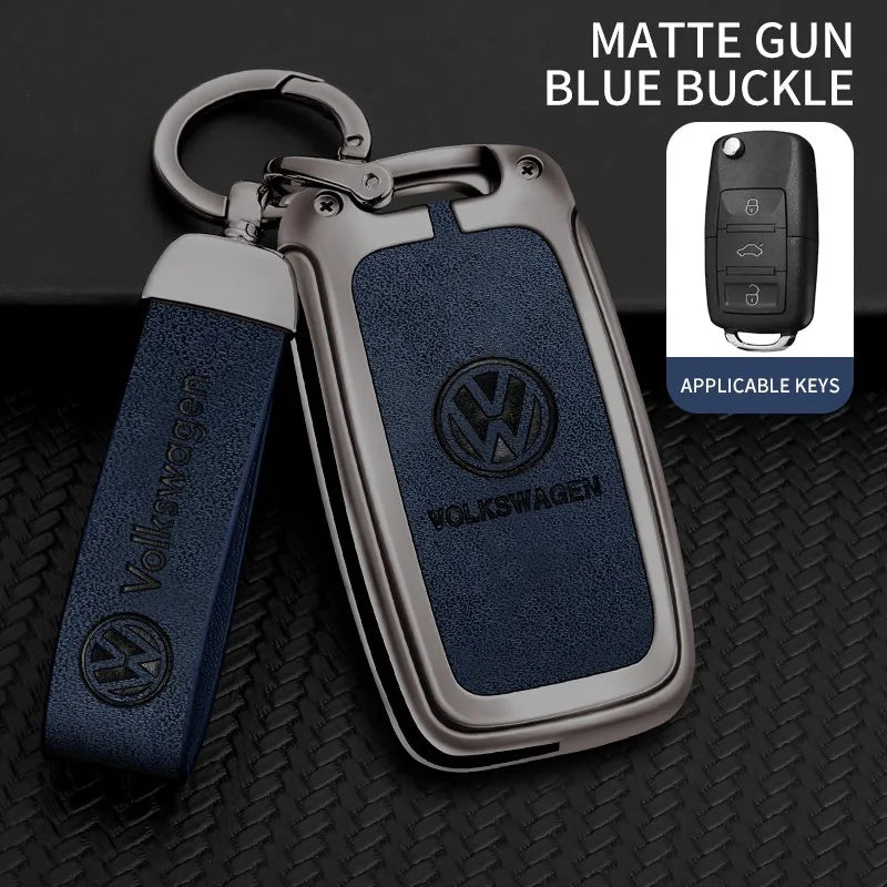 Zinc alloy genuine leather car key case for Volkswagen series