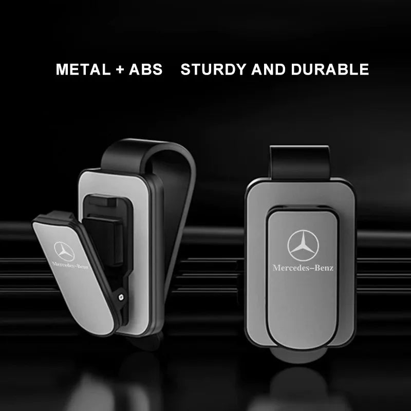 Premium Leather Snap-Fit Sunglasses Clip Holder for Mercedes-Benz