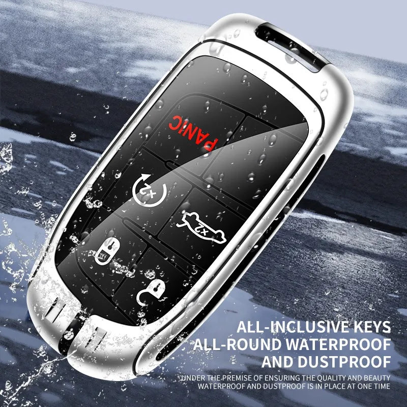 Zinc alloy genuine leather car key case for Jeep series