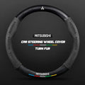 Car steering wheel cover in carbon fiber suede style suitable for Mitsubishi
