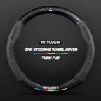 Car steering wheel cover in carbon fiber suede style suitable for Mitsubishi