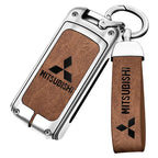 Zinc alloy genuine leather car key case for Mitsubishi series