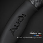 Carbon fiber genuine leather car steering wheel cover for Audi