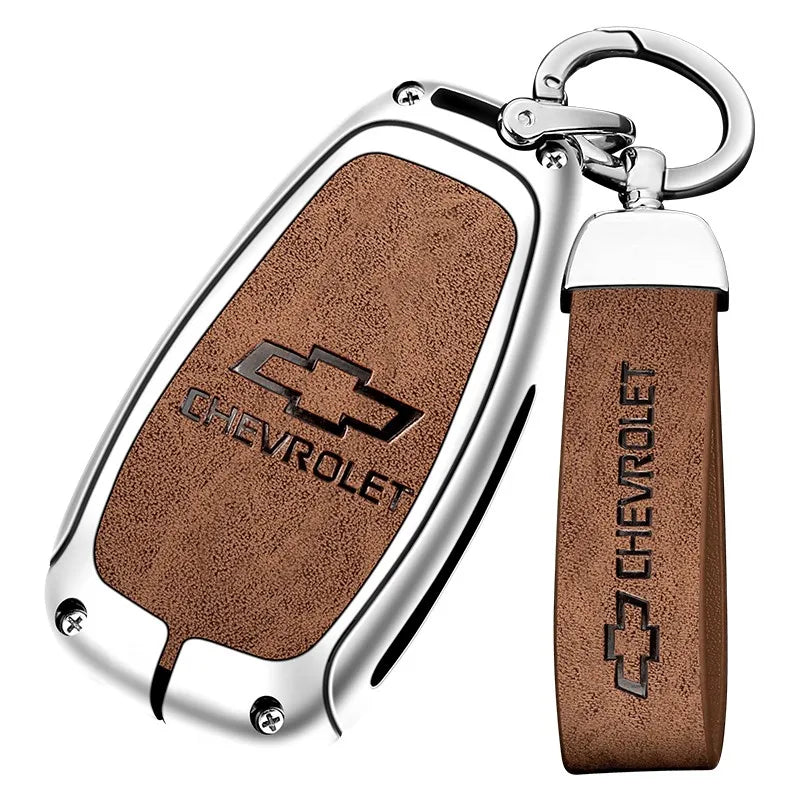 Zinc alloy genuine leather car key case for Chevrolet series