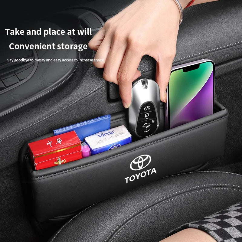 Car seat gap leather storage box suitable for Toyota