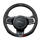 Carbon fiber genuine leather car steering wheel cover for Jaguar
