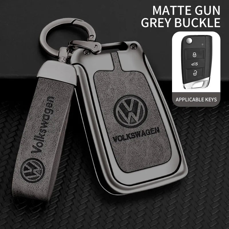 Zinc alloy genuine leather car key case for Volkswagen series