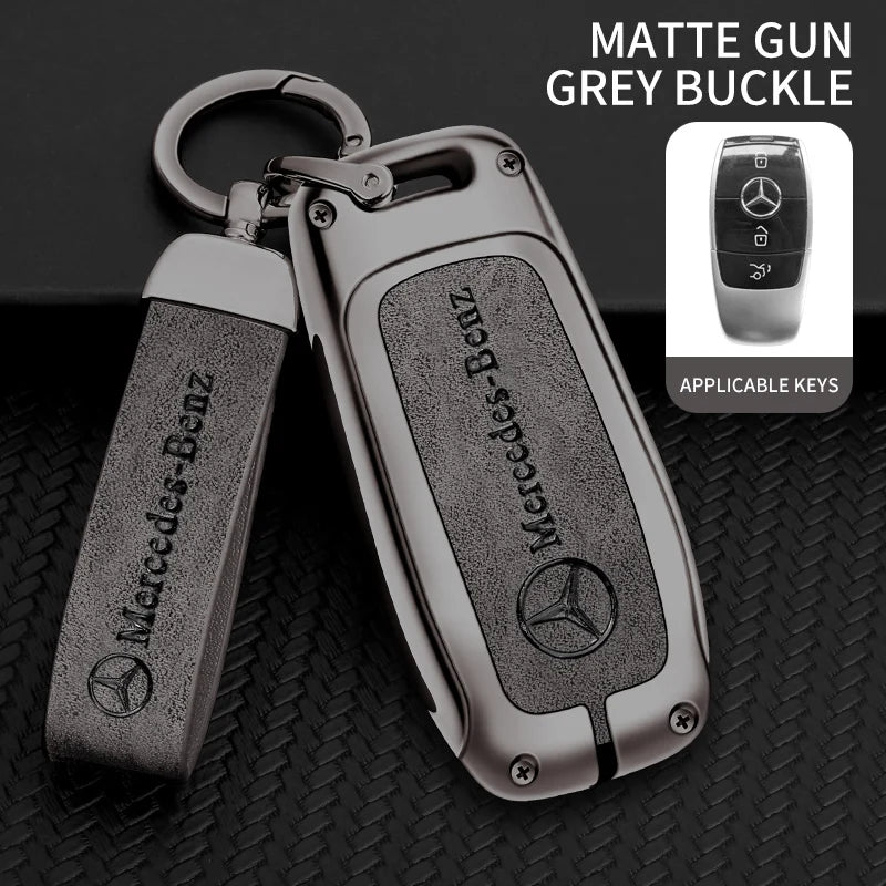 Zinc alloy genuine leather car key case for Mercedes-Benz series