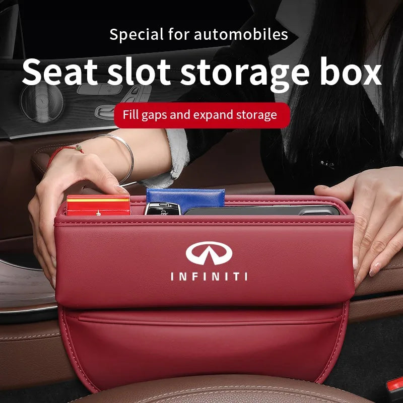Car seat gap leather storage box suitable for Infiniti