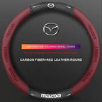 3D Embossed Genuine Leather Steering Wheel Cover For Mazda