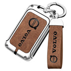 Zinc alloy genuine leather car key case for Volvo series