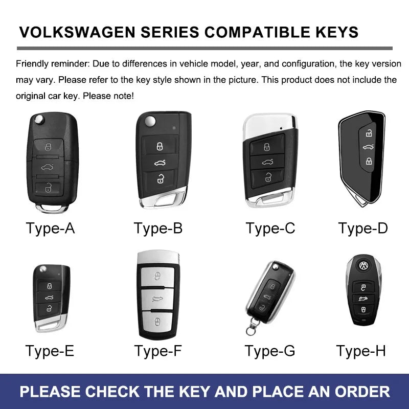 Zinc alloy genuine leather car key case for Volkswagen series