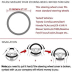 Carbon fiber genuine leather car steering wheel cover for Maserati