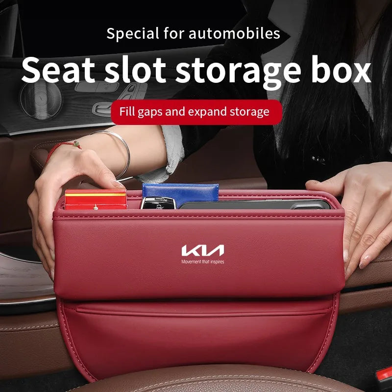 Car seat gap leather storage box suitable for Kia