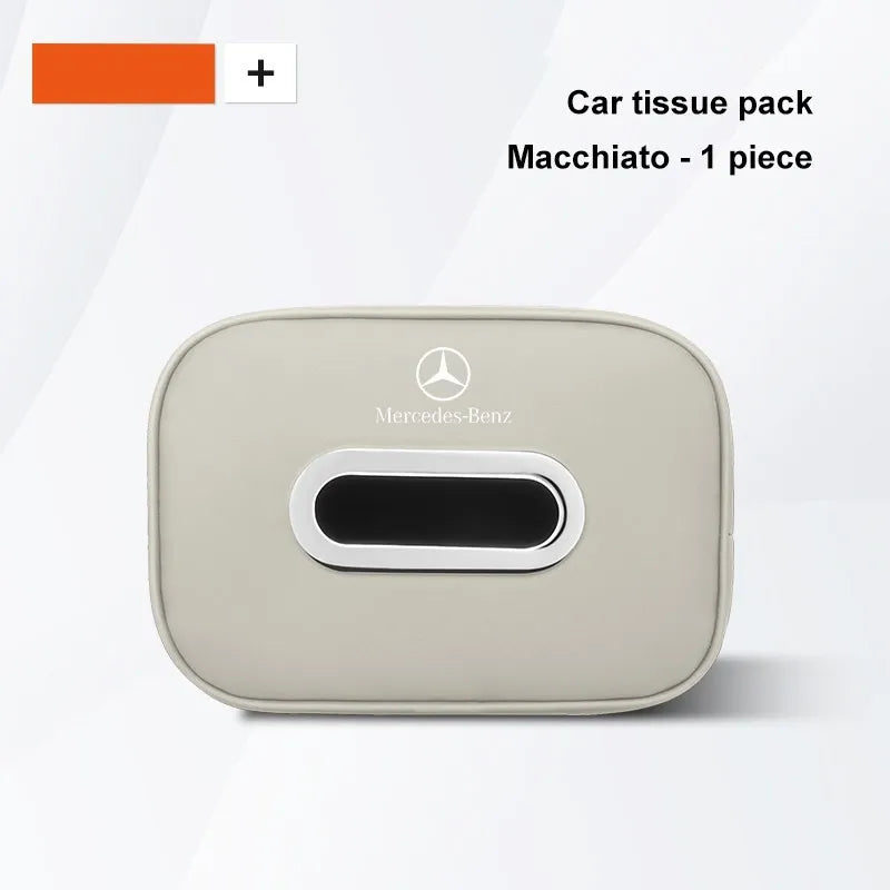Premium Leather Car Seat Back Tissue Holder for Mercedes-Benz