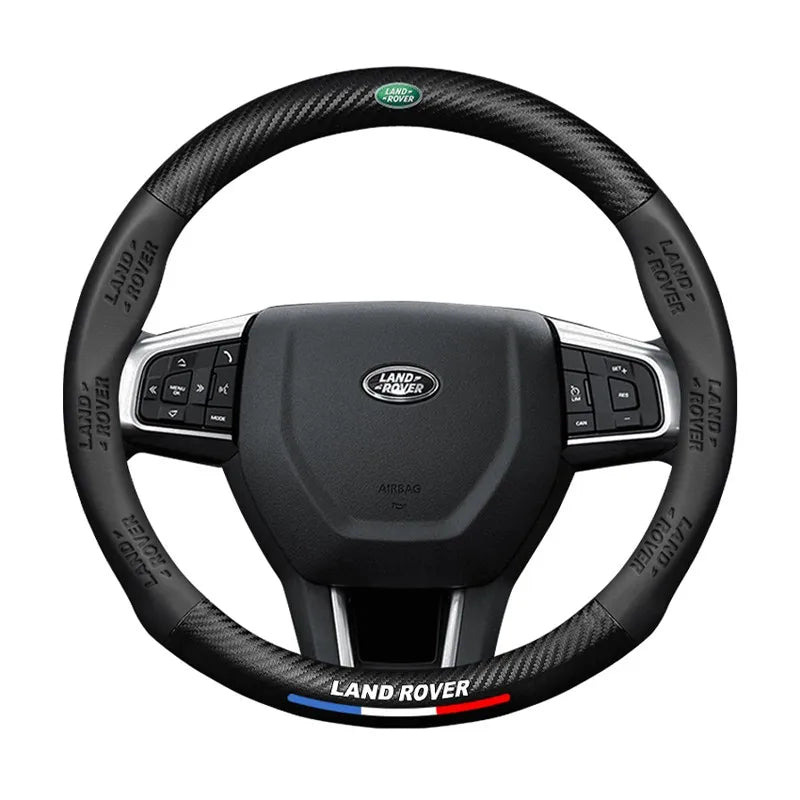Carbon fiber genuine leather car steering wheel cover for Land Rover