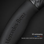 Carbon fiber genuine leather car steering wheel cover for Mercedes-Benz