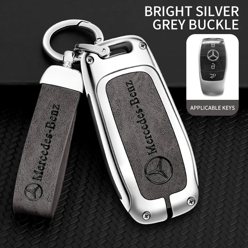 Zinc alloy genuine leather car key case for Mercedes-Benz series