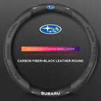 3D Embossed Genuine Leather Steering Wheel Cover For Subaru