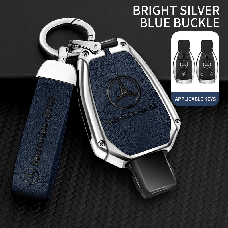 Zinc alloy genuine leather car key case for Mercedes-Benz series