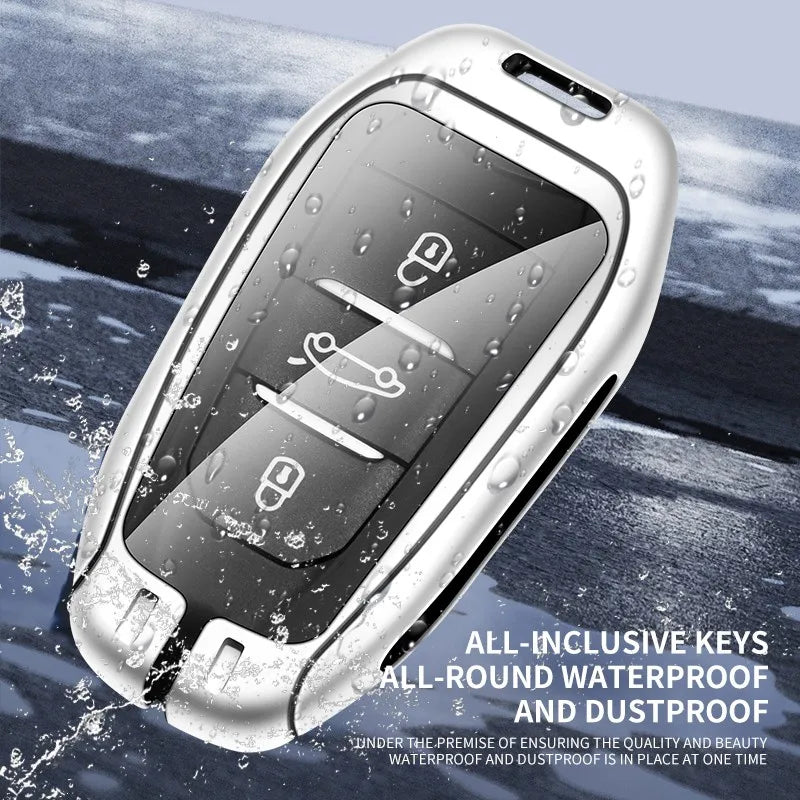 Zinc alloy genuine leather car key case for Citroen series