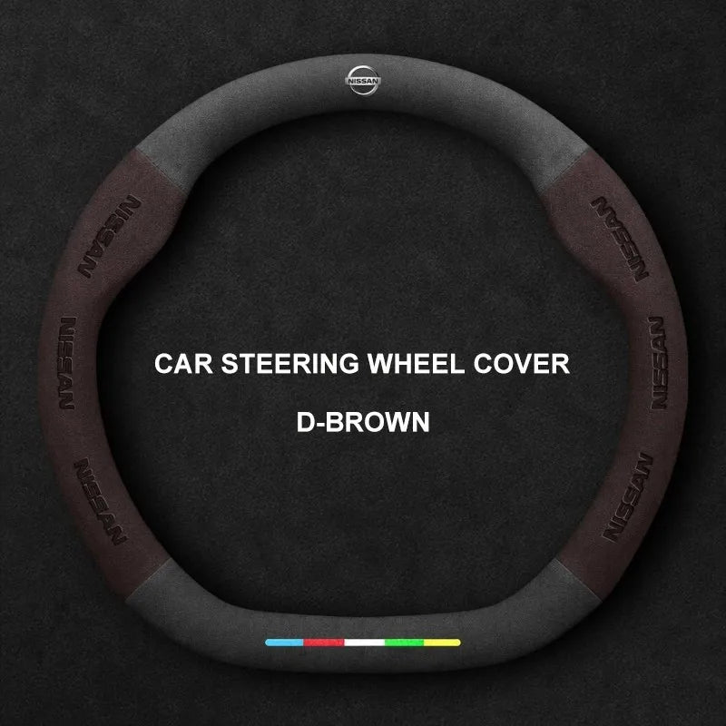 Alcantara Suede 3D Embossed Steering Wheel Cover For Nissan