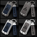 Zinc alloy genuine leather car key case for Mitsubishi series