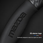 Carbon fiber genuine leather car steering wheel cover for Mazda