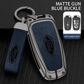 Zinc alloy genuine leather car key case for Ford series