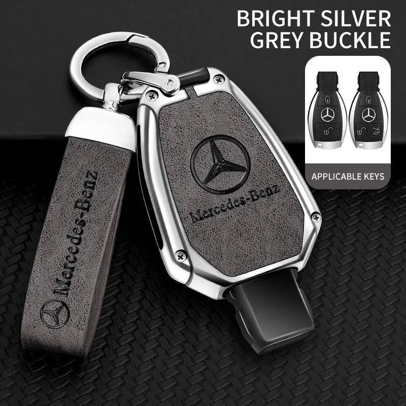 Zinc alloy genuine leather car key case for Mercedes-Benz series