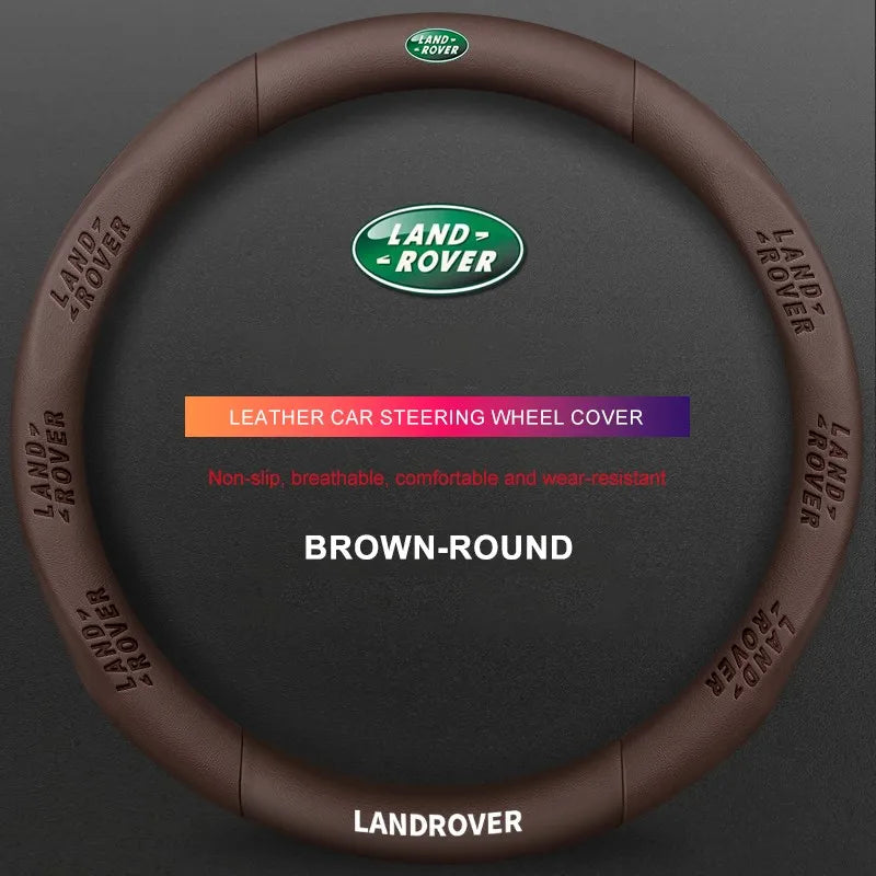 3D Embossed Genuine Leather Steering Wheel Cover For Land Rover