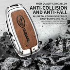Zinc alloy genuine leather car key case for Subaru series