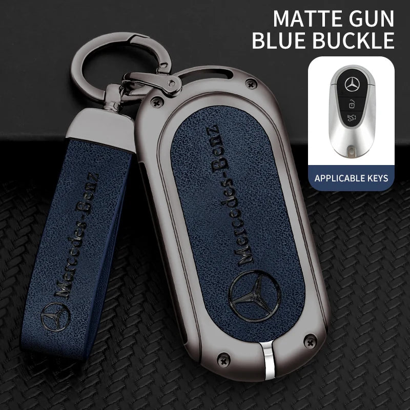 Zinc alloy genuine leather car key case for Mercedes-Benz series