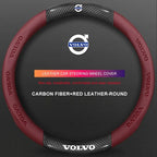 3D Embossed Genuine Leather Steering Wheel Cover For Volvo