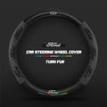 Car steering wheel cover in carbon fiber suede style suitable for Ford