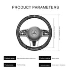 3D Embossed Genuine Leather Steering Wheel Cover for Mercedes-Benz
