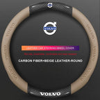 3D Embossed Genuine Leather Steering Wheel Cover For Volvo