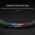 Carbon fiber genuine leather car steering wheel cover for Volkswagen