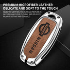 Zinc alloy genuine leather car key case for Nissan series