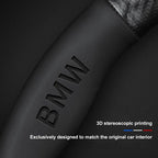 Carbon fiber genuine leather car steering wheel cover for BMW