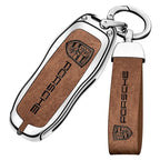 Zinc alloy genuine leather car key case for Porsche series