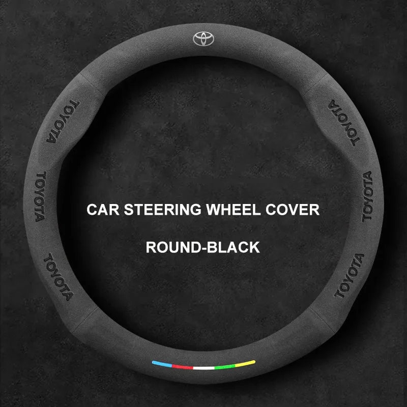 Alcantara Suede 3D Embossed Steering Wheel Cover For Toyota